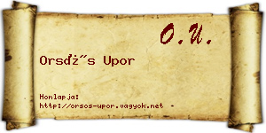 Orsós Upor névjegykártya